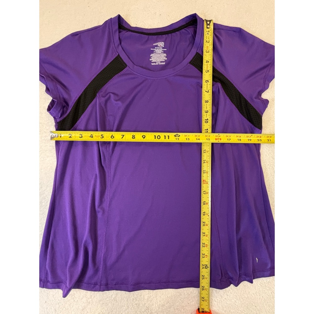 Danskin Now Womens 2X Purple Mesh Inset Activewear T-Shirt DNW34266 GOPURP - Picture 4 of 4